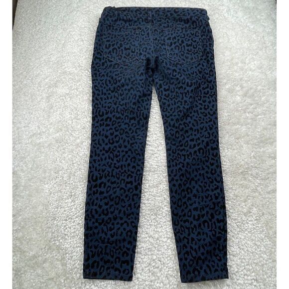 Free People Flocked Cheetah Print Skinny Pant Blue/Black - Picture 3 of 9